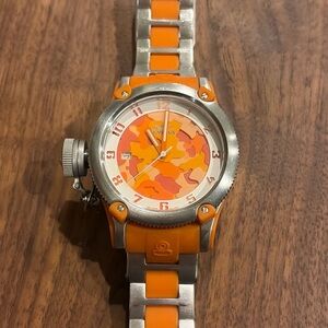 Invicta Lady Diver Orange 40.5mm Camouflage Dial Ladies Quartz Watch Model 11533